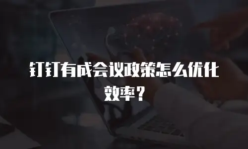 钉钉有成会议政策怎么优化效率？