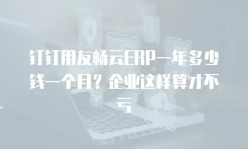 钉钉用友畅云ERP一年多少钱一个月？企业这样算才不亏
