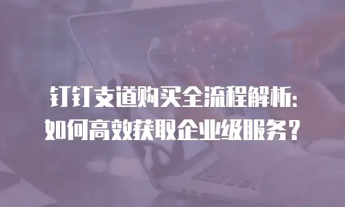 钉钉支道购买全流程解析：如何高效获取企业级服务？