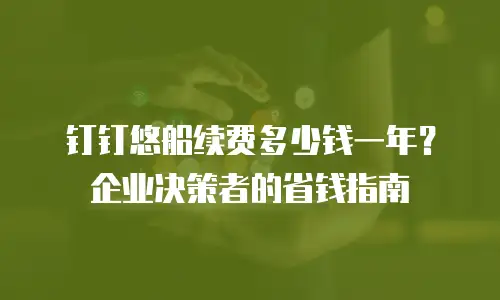 钉钉悠船续费多少钱一年？企业决策者的省钱指南