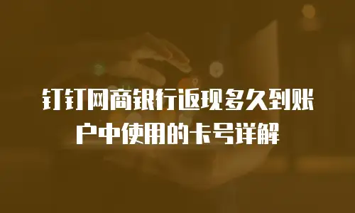 钉钉网商银行返现多久到账户中使用的卡号详解