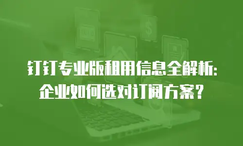 钉钉专业版租用信息全解析：企业如何选对订阅方案？