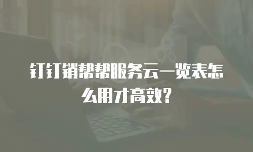 钉钉销帮帮服务云一览表怎么用才高效？