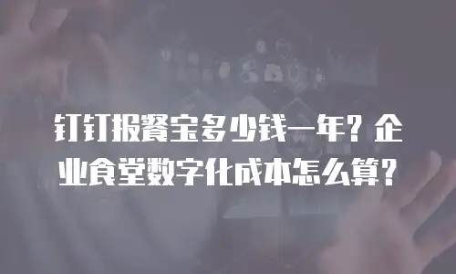 钉钉报餐宝多少钱一年？企业食堂数字化成本怎么算？