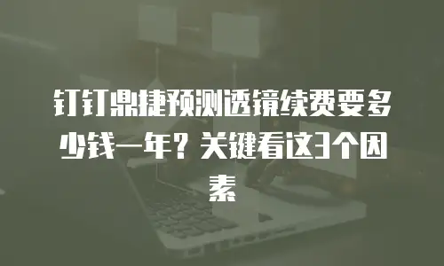 钉钉鼎捷预测透镜续费要多少钱一年？关键看这3个因素