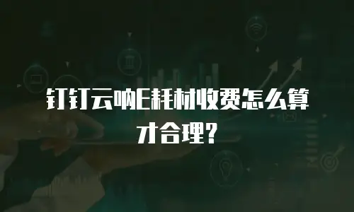 钉钉云呐E耗材收费怎么算才合理？