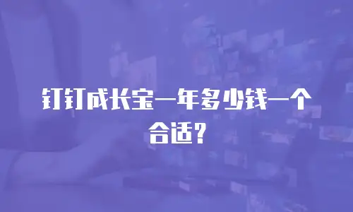 钉钉成长宝一年多少钱一个合适？