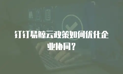 钉钉易鲸云政策如何优化企业协同？