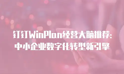 钉钉WinPlan经营大脑推荐：中小企业数字化转型新引擎