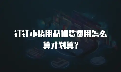 钉钉小猪用品租赁费用怎么算才划算？