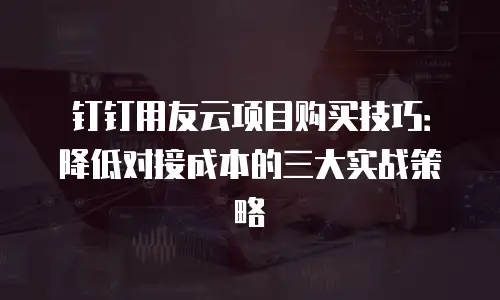钉钉用友云项目购买技巧：降低对接成本的三大实战策略