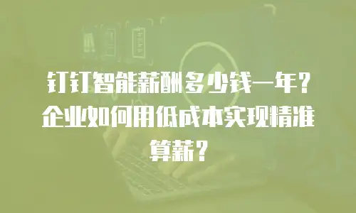 钉钉智能薪酬多少钱一年？企业如何用低成本实现精准算薪？