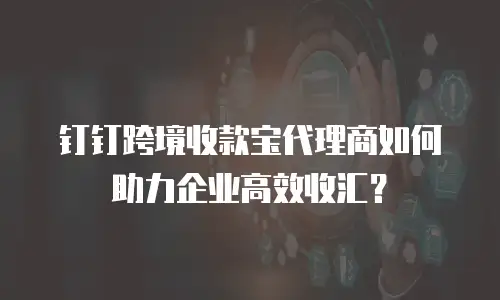 钉钉跨境收款宝代理商如何助力企业高效收汇？