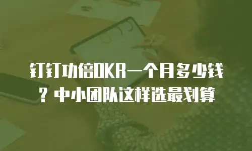钉钉功倍OKR一个月多少钱？中小团队这样选最划算