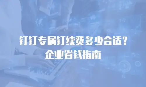 钉钉专属钉续费多少合适？企业省钱指南