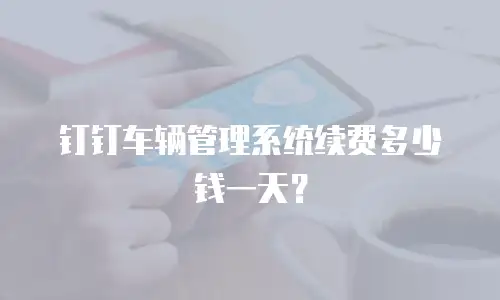 钉钉车辆管理系统续费多少钱一天？
