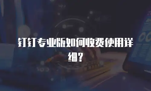 钉钉专业版如何收费使用详细？