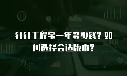 钉钉工程宝一年多少钱？如何选择合适版本？