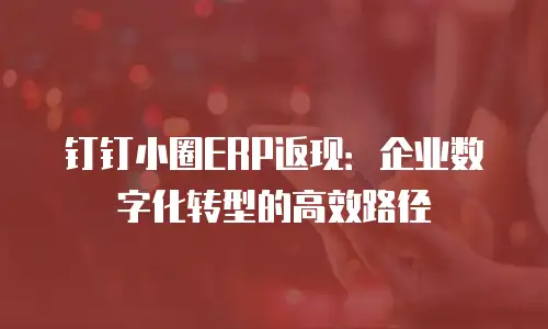 钉钉小圈ERP返现：企业数字化转型的高效路径
