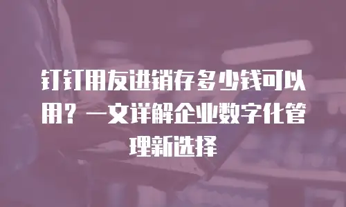 钉钉用友进销存多少钱可以用？一文详解企业数字化管理新选择