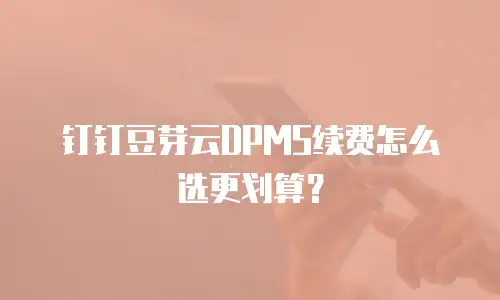 钉钉豆芽云DPMS续费怎么选更划算？