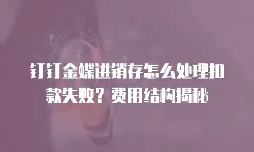 钉钉金蝶进销存怎么处理扣款失败？费用结构揭秘