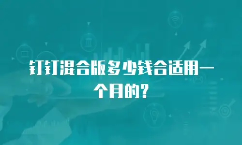 钉钉混合版多少钱合适用一个月的？