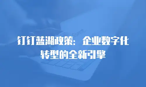 钉钉蓝湖政策：企业数字化转型的全新引擎