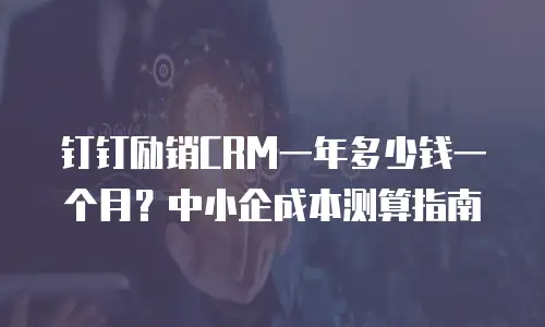 钉钉励销CRM一年多少钱一个月？中小企成本测算指南