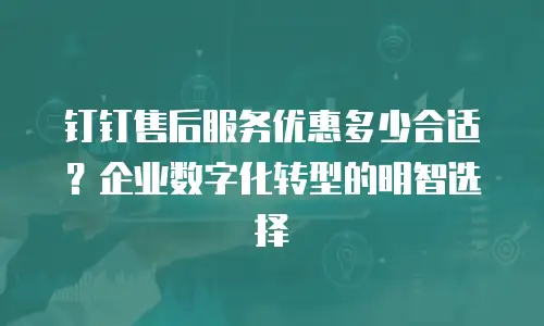 钉钉售后服务优惠多少合适？企业数字化转型的明智选择
