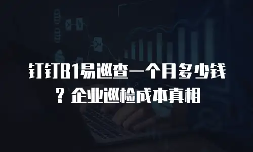 钉钉B1易巡查一个月多少钱？企业巡检成本真相