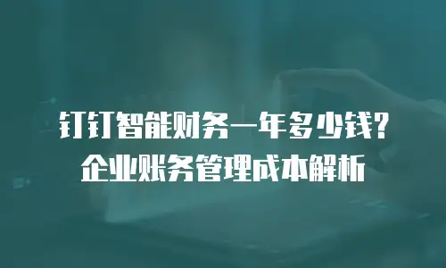 钉钉智能财务一年多少钱？企业账务管理成本解析