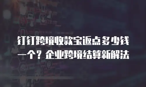 钉钉跨境收款宝返点多少钱一个？企业跨境结算新解法
