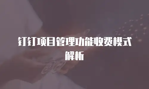 钉钉项目管理功能收费模式解析