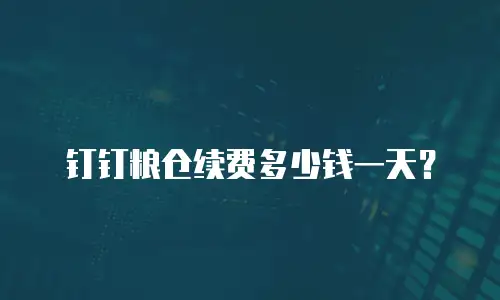 钉钉粮仓续费多少钱一天？