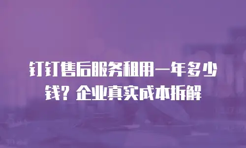 钉钉售后服务租用一年多少钱？企业真实成本拆解
