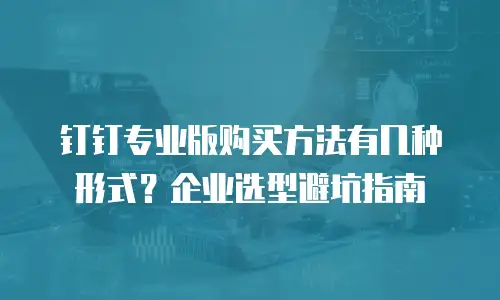 钉钉专业版购买方法有几种形式？企业选型避坑指南