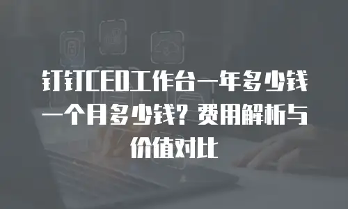 钉钉CEO工作台一年多少钱一个月多少钱？费用解析与价值对比