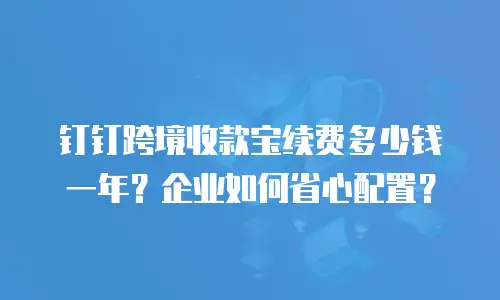 钉钉跨境收款宝续费多少钱一年？企业如何省心配置？