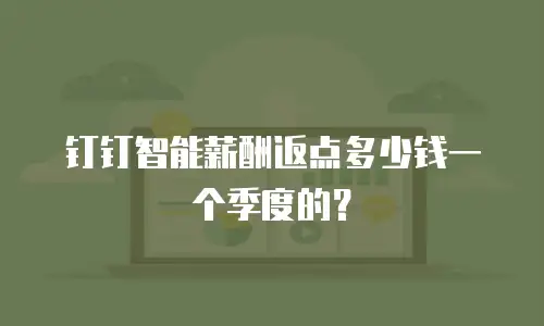 钉钉智能薪酬返点多少钱一个季度的？