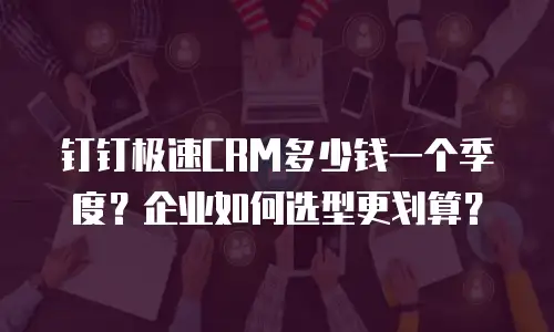 钉钉极速CRM多少钱一个季度？企业如何选型更划算？