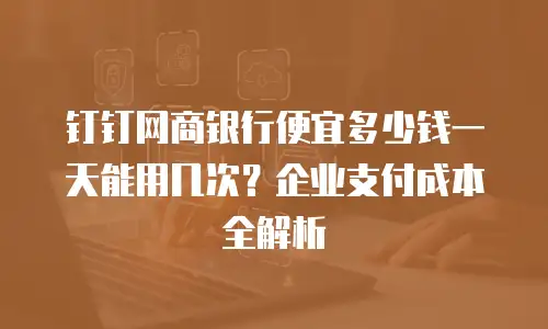 钉钉网商银行便宜多少钱一天能用几次？企业支付成本全解析