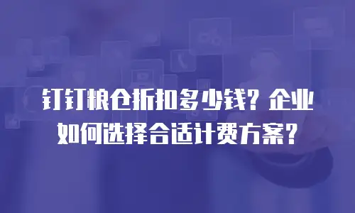 钉钉粮仓折扣多少钱？企业如何选择合适计费方案？