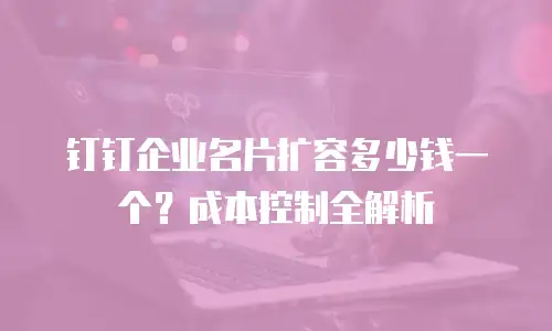 钉钉企业名片扩容多少钱一个？成本控制全解析