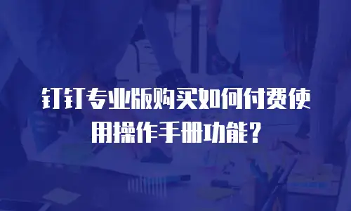 钉钉专业版购买如何付费使用操作手册功能？