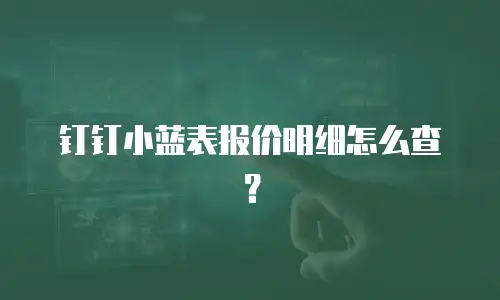 钉钉小蓝表报价明细怎么查？