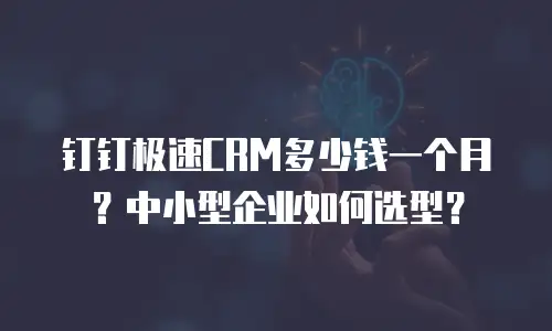 钉钉极速CRM多少钱一个月？中小型企业如何选型？