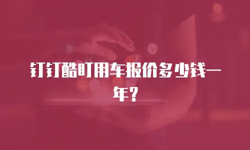 钉钉酷盯用车报价多少钱一年？