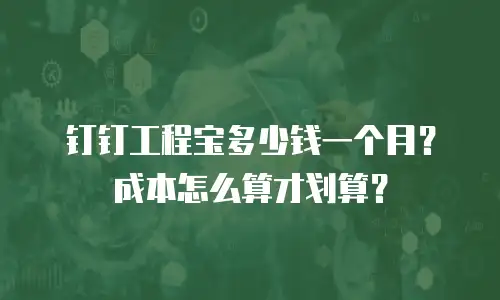 钉钉工程宝多少钱一个月？成本怎么算才划算？