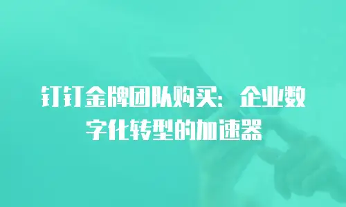 钉钉金牌团队购买：企业数字化转型的加速器